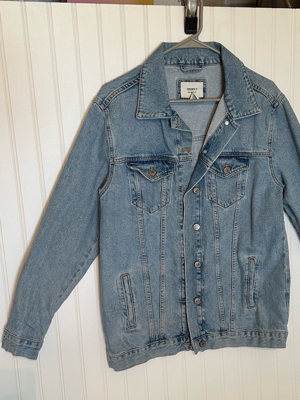 Oversized Blue Jean Jacket, 100% Cotton, Utility Jacket, Everyday Work Jacket,